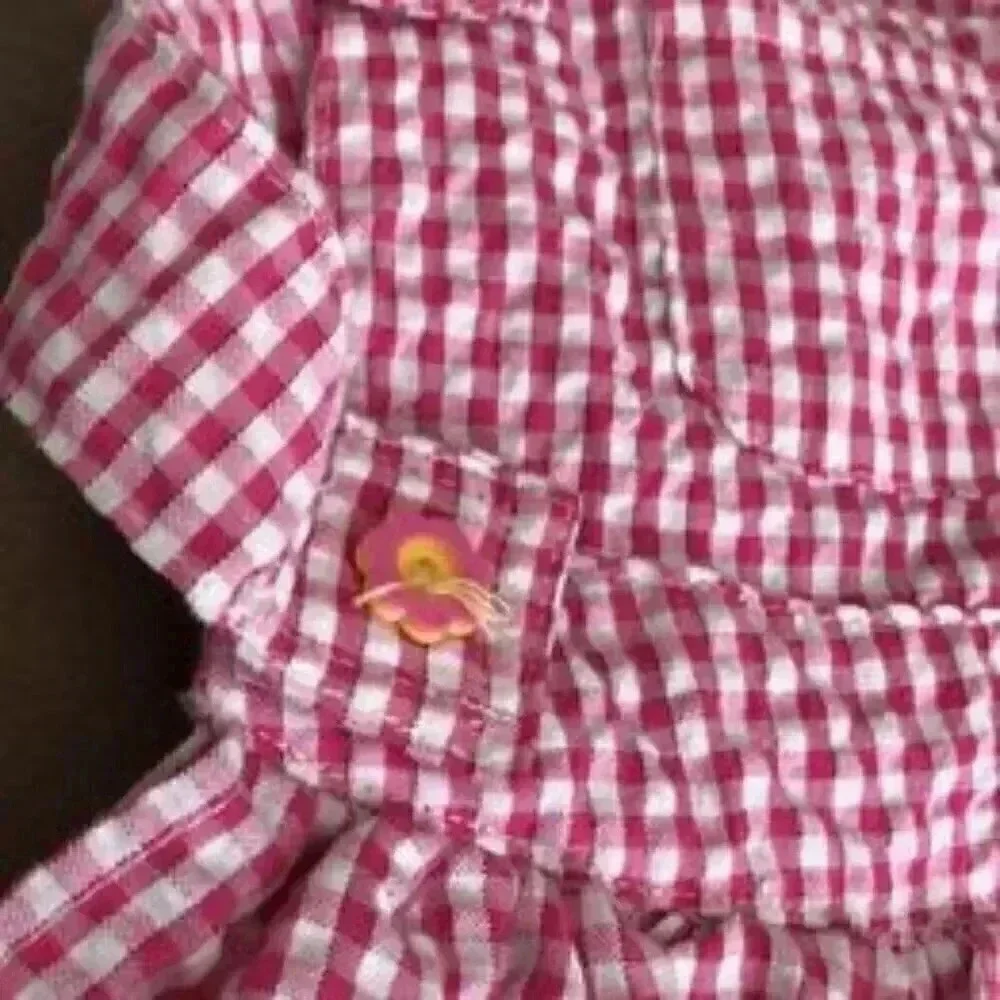 Dog Dress Smoochie Pooh Pink Overall checkered